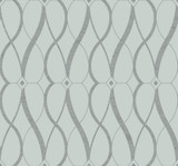 Antonina Vella Graceful Geo Spa & Silver Wallpaper Antonina Vella Modern Metals Second Edition Covers about 60.5 square feet China Unpasted 25.2-in repeat, straight match 27-in by 26.9-ft long roll - My Fabric Connection - Antonina Vella Graceful Geo Spa & Silver Wallpaper Antonina Vella Modern Metals Second Edition Covers about 60.5 square feet China Unpasted 25.2-in repeat, straight match 27-in by 26.9-ft long roll - My Fabric Connection -