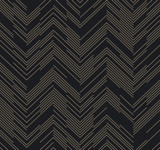 Antonina Vella Polished Chevron Black & Gold Wallpaper Antonina Vella Modern Metals Second Edition Covers about 60.5 square feet China Unpasted 25.2-in repeat, straight match 27-in by 26.9-ft long roll - My Fabric Connection -
