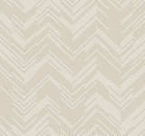 Antonina Vella Polished Chevron Cream & Gold Wallpaper Antonina Vella Modern Metals Second Edition Covers about 60.5 square feet China Unpasted 25.2-in repeat, straight match 27-in by 26.9-ft long roll - My Fabric Connection -
