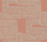 York Wallcoverings Zulu Thread Coral & Glint Wallpaper Artistic Abstracts Covers about 60.8 square feet Unpasted 24-in repeat, straight match 27-in by 27-ft long roll - My Fabric Connection - York Wallcoverings Zulu Thread Coral & Glint Wallpaper Artistic Abstracts Covers about 60.8 square feet Unpasted 24-in repeat, straight match 27-in by 27-ft long roll - My Fabric Connection -
