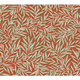 Ronald Redding Rowan Rust Wallpaper Arts and Crafts Covers about 60.8 square feet Unpasted 24-in repeat, straight match 27-in by 27-ft long roll - My Fabric Connection -