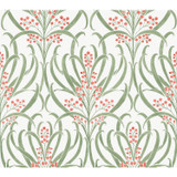 Ronald Redding Calluna White & Berry Metallic Wallpaper Arts and Crafts Covers about 60.8 square feet Unpasted 24-in repeat, straight match 27-in by 27-ft long roll - My Fabric Connection - Ronald Redding Calluna White & Berry Metallic Wallpaper Arts and Crafts Covers about 60.8 square feet Unpasted 24-in repeat, straight match 27-in by 27-ft long roll - My Fabric Connection -