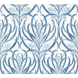 Ronald Redding Calluna White & Blue Metallic Wallpaper Arts and Crafts Covers about 60.8 square feet Unpasted 24-in repeat, straight match 27-in by 27-ft long roll - My Fabric Connection - Ronald Redding Calluna White & Blue Metallic Wallpaper Arts and Crafts Covers about 60.8 square feet Unpasted 24-in repeat, straight match 27-in by 27-ft long roll - My Fabric Connection -