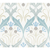 Ronald Redding Pine Cone Ribbon Teal Wallpaper Arts and Crafts Covers about 60.8 square feet Unpasted 24-in repeat, straight match 27-in by 27-ft long roll - My Fabric Connection - Ronald Redding Pine Cone Ribbon Teal Wallpaper Arts and Crafts Covers about 60.8 square feet Unpasted 24-in repeat, straight match 27-in by 27-ft long roll - My Fabric Connection -