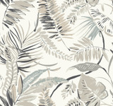 Inspired by Color Tropical Toss White Wallpaper Beige & Neutrals Covers about 60.8 square feet Prepasted 25.25-in repeat, straight match 27-in by 27-ft long roll - My Fabric Connection - Inspired by Color Tropical Toss White Wallpaper Beige & Neutrals Covers about 60.8 square feet Prepasted 25.25-in repeat, straight match 27-in by 27-ft long roll - My Fabric Connection -