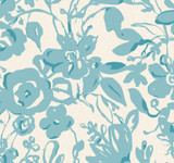 York Wallcoverings Brushstroke Floral Aqua Wallpaper Blooms Covers about 60.8 square feet Unpasted 25.25-in repeat, drop match 27-in by 27-ft long roll - My Fabric Connection -