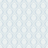 Inspired by Color Petite Ogee Blue Wallpaper Blues II Covers about 56.4 square feet Prepasted 20.5-in repeat, straight match 20.5-in by 33-ft long roll - My Fabric Connection -