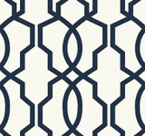 Inspired by Color Hourglass Trellis Navy Wallpaper Blues II Covers about 60.8 square feet Prepasted 25.25-in repeat, straight match 27-in by 27-ft long roll - My Fabric Connection - Inspired by Color Hourglass Trellis Navy Wallpaper Blues II Covers about 60.8 square feet Prepasted 25.25-in repeat, straight match 27-in by 27-ft long roll - My Fabric Connection -
