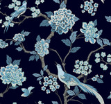 Inspired by Color Fanciful Navy Wallpaper Blues II Covers about 60.8 square feet Prepasted 25.25-in repeat, drop match 27-in by 27-ft long roll - My Fabric Connection - Inspired by Color Fanciful Navy Wallpaper Blues II Covers about 60.8 square feet Prepasted 25.25-in repeat, drop match 27-in by 27-ft long roll - My Fabric Connection -