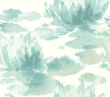 Candice Olson Water Lily Blue Wallpaper Candice Olson Botanical Dreams Covers about 60.8 square feet Unpasted 24-in repeat, straight match 27-in by 27-ft long roll - My Fabric Connection - Candice Olson Water Lily Blue Wallpaper Candice Olson Botanical Dreams Covers about 60.8 square feet Unpasted 24-in repeat, straight match 27-in by 27-ft long roll - My Fabric Connection -