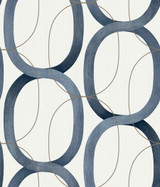 Candice Olson Interlock Navy Wallpaper Candice Olson Modern Nature 2nd Edition Covers about 56.4 square feet Unpasted 24-in repeat, straight match 20.5-in by 33-ft long roll - My Fabric Connection -