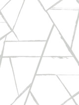 Carol Benson-Cobb Intersect Silver Metallic Wallpaper Carol Benson-Cobb Signature Covers about 60.8 square feet Unpasted 36-in repeat, drop match 27-in by 27-ft long roll - My Fabric Connection -