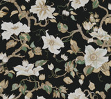 Ronald Redding Marguerite Vine Black Wallpaper Classics Covers about 60.8 square feet Unpasted 24-in repeat, drop match 27-in by 27-ft long roll - My Fabric Connection - Ronald Redding Marguerite Vine Black Wallpaper Classics Covers about 60.8 square feet Unpasted 24-in repeat, drop match 27-in by 27-ft long roll - My Fabric Connection -