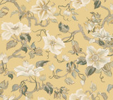 Ronald Redding Marguerite Vine Yellow Wallpaper Classics Covers about 60.8 square feet Unpasted 24-in repeat, drop match 27-in by 27-ft long roll - My Fabric Connection -