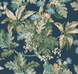 Ronald Redding Briarwood Navy Wallpaper Classics Covers about 60.8 square feet Unpasted 25.25-in repeat, drop match 27-in by 27-ft long roll - My Fabric Connection -
