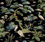 Ronald Redding Bridgewater Black Wallpaper Classics Covers about 60.8 square feet Unpasted 25.25-in repeat, drop match 27-in by 27-ft long roll - My Fabric Connection - Ronald Redding Bridgewater Black Wallpaper Classics Covers about 60.8 square feet Unpasted 25.25-in repeat, drop match 27-in by 27-ft long roll - My Fabric Connection -