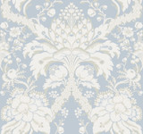York Wallcoverings French Artichoke Dam Blue Wallpaper Damask Resource Library Covers about 60.8 square feet Prepasted 25.25-in repeat, straight match 27-in by 27-ft long roll - My Fabric Connection - York Wallcoverings French Artichoke Dam Blue Wallpaper Damask Resource Library Covers about 60.8 square feet Prepasted 25.25-in repeat, straight match 27-in by 27-ft long roll - My Fabric Connection -
