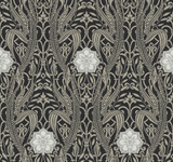 York Wallcoverings Gatsby Damask Black Wallpaper Damask Resource Library Covers about 60.8 square feet Prepasted 25.25-in repeat, straight match 27-in by 27-ft long roll - My Fabric Connection - York Wallcoverings Gatsby Damask Black Wallpaper Damask Resource Library Covers about 60.8 square feet Prepasted 25.25-in repeat, straight match 27-in by 27-ft long roll - My Fabric Connection -