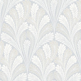 York Wallcoverings Shell Damask Blue Wallpaper Damask Resource Library Covers about 56.4 square feet Prepasted 20.5-in repeat, drop match 20.5-in by 33-ft long roll - My Fabric Connection -
