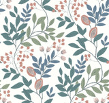 York Wallcoverings Eden Retreat Pink & Teal Wallpaper Earthy Tones Covers about 60.8 square feet Prepasted 25.25-in repeat, straight match 27-in by 27-ft long roll - My Fabric Connection - York Wallcoverings Eden Retreat Pink & Teal Wallpaper Earthy Tones Covers about 60.8 square feet Prepasted 25.25-in repeat, straight match 27-in by 27-ft long roll - My Fabric Connection -