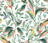 York Wallcoverings Tropical Love Birds White & Coral Wallpaper Earthy Tones Covers about 60.8 square feet Prepasted 24-in repeat, straight match 27-in by 27-ft long roll - My Fabric Connection - York Wallcoverings Tropical Love Birds White & Coral Wallpaper Earthy Tones Covers about 60.8 square feet Prepasted 24-in repeat, straight match 27-in by 27-ft long roll - My Fabric Connection -