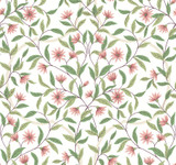 York Wallcoverings Jasmine Coral Wallpaper Greenhouse Covers about 60.8 square feet Prepasted 25.25-in repeat, straight match 27-in by 27-ft long roll - My Fabric Connection - York Wallcoverings Jasmine Coral Wallpaper Greenhouse Covers about 60.8 square feet Prepasted 25.25-in repeat, straight match 27-in by 27-ft long roll - My Fabric Connection -