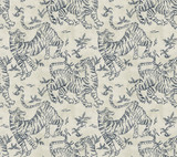 Lemieux et Cie Orly Tigers Indigo Wallpaper Lemieux et Cie Signature Covers about 60.8 square feet Unpasted 24-in repeat, straight match 27-in by 27-ft long roll - My Fabric Connection - Lemieux et Cie Orly Tigers Indigo Wallpaper Lemieux et Cie Signature Covers about 60.8 square feet Unpasted 24-in repeat, straight match 27-in by 27-ft long roll - My Fabric Connection -