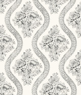 Magnolia Home Coverlet Floral Black & Off White Wallpaper Magnolia Home Covers about 56.4 square feet Prepasted 12-in repeat, drop match 20.5-in by 33-ft long roll - My Fabric Connection - Magnolia Home Coverlet Floral Black & Off White Wallpaper Magnolia Home Covers about 56.4 square feet Prepasted 12-in repeat, drop match 20.5-in by 33-ft long roll - My Fabric Connection -