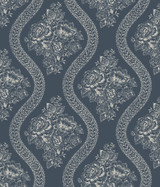 Magnolia Home Coverlet Floral Grey & Blue Wallpaper Magnolia Home Covers about 56.4 square feet Prepasted 12-in repeat, drop match 20.5-in by 33-ft long roll - My Fabric Connection - Magnolia Home Coverlet Floral Grey & Blue Wallpaper Magnolia Home Covers about 56.4 square feet Prepasted 12-in repeat, drop match 20.5-in by 33-ft long roll - My Fabric Connection -