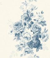 Magnolia Home Tea Rose Blue Wallpaper Magnolia Home Vol. II Covers about 56.4 square feet Prepasted 24-in repeat, drop match 20.5-in by 33-ft long roll - My Fabric Connection - Magnolia Home Tea Rose Blue Wallpaper Magnolia Home Vol. II Covers about 56.4 square feet Prepasted 24-in repeat, drop match 20.5-in by 33-ft long roll - My Fabric Connection -