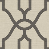 Magnolia Home On Khaki Woven Trellis Charcoal Wallpaper Magnolia Home Vol. II Covers about 56.4 square feet Prepasted 20.5-in repeat, straight match 20.5-in by 33-ft long roll - My Fabric Connection -
