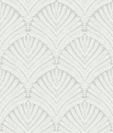 York Wallcoverings Beachcomber Green & White Wallpaper Mediterranean Covers about 56.4 square feet Prepasted 24-in repeat, straight match 20.5-in by 33-ft long roll - My Fabric Connection -