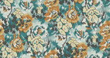 Missoni Flower Pot Teal & Orange Wallpaper Missoni 4 Covers about 108.1 square feet Unpasted 20.8-in repeat, straight match 39.3-in by 33-ft long roll - My Fabric Connection -
