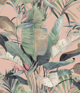 Candice Olson Tropical Coral Cabana Wallpaper Natural Discovery Covers about 56.4 square feet Unpasted 24-in repeat, drop match 20.5-in by 33-ft long roll - My Fabric Connection - Candice Olson Tropical Coral Cabana Wallpaper Natural Discovery Covers about 56.4 square feet Unpasted 24-in repeat, drop match 20.5-in by 33-ft long roll - My Fabric Connection -