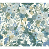 Rifle Paper Co. Garden Party Blue Wallpaper Rifle Paper Co. Covers about 60.8 square feet Unpasted 24-in repeat, drop match 27-in by 27-ft long roll - My Fabric Connection - Rifle Paper Co. Garden Party Blue Wallpaper Rifle Paper Co. Covers about 60.8 square feet Unpasted 24-in repeat, drop match 27-in by 27-ft long roll - My Fabric Connection -