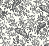Rifle Paper Co. Canopy Black & White Wallpaper Rifle Paper Co. Covers about 60.8 square feet Unpasted 25.25-in repeat, straight match 27-in by 27-ft long roll - My Fabric Connection -