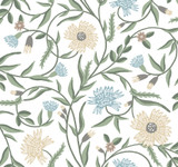 Rifle Paper Co. Aster White Wallpaper Rifle Paper Co. 3rd Edition Covers about 60.8 square feet Unpasted 25.25-in repeat, drop match 27-in by 27-ft long roll - My Fabric Connection - Rifle Paper Co. Aster White Wallpaper Rifle Paper Co. 3rd Edition Covers about 60.8 square feet Unpasted 25.25-in repeat, drop match 27-in by 27-ft long roll - My Fabric Connection -