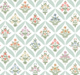 Rifle Paper Co. Estee Garden Pastel Wallpaper Rifle Paper Co. 3rd Edition Covers about 60.8 square feet Unpasted 25.25-in repeat, straight match 27-in by 27-ft long roll - My Fabric Connection -