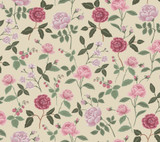 Rifle Paper Co. Roses Linen Wallpaper Rifle Paper Co. 3rd Edition Covers about 60.8 square feet Unpasted 24-in repeat, drop match 27-in by 27-ft long roll - My Fabric Connection -