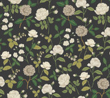 Rifle Paper Co. Roses Black Wallpaper Rifle Paper Co. 3rd Edition Covers about 60.8 square feet Unpasted 24-in repeat, drop match 27-in by 27-ft long roll - My Fabric Connection - Rifle Paper Co. Roses Black Wallpaper Rifle Paper Co. 3rd Edition Covers about 60.8 square feet Unpasted 24-in repeat, drop match 27-in by 27-ft long roll - My Fabric Connection -