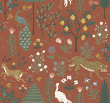 Rifle Paper Co. Menagerie Brown Wallpaper Rifle Paper Co. Second Edition Covers about 60.8 square feet Unpasted 25.25-in repeat, drop match 27-in by 27-ft long roll - My Fabric Connection - Rifle Paper Co. Menagerie Brown Wallpaper Rifle Paper Co. Second Edition Covers about 60.8 square feet Unpasted 25.25-in repeat, drop match 27-in by 27-ft long roll - My Fabric Connection -