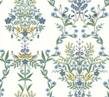 Rifle Paper Co. Luxembourg White & Blue Wallpaper Rifle Paper Co. Second Edition Covers about 60.8 square feet Unpasted 24-in repeat, straight match 27-in by 27-ft long roll - My Fabric Connection - Rifle Paper Co. Luxembourg White & Blue Wallpaper Rifle Paper Co. Second Edition Covers about 60.8 square feet Unpasted 24-in repeat, straight match 27-in by 27-ft long roll - My Fabric Connection -
