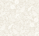 Rifle Paper Co. Pomegranate Beige Wallpaper Rifle Paper Co. Second Edition Covers about 60.8 square feet Unpasted 25.25-in repeat, straight match 27-in by 27-ft long roll - My Fabric Connection -