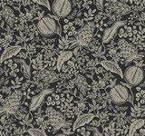 Rifle Paper Co. Pomegranate Black Wallpaper Rifle Paper Co. Second Edition Covers about 60.8 square feet Unpasted 25.25-in repeat, straight match 27-in by 27-ft long roll - My Fabric Connection - Rifle Paper Co. Pomegranate Black Wallpaper Rifle Paper Co. Second Edition Covers about 60.8 square feet Unpasted 25.25-in repeat, straight match 27-in by 27-ft long roll - My Fabric Connection -