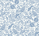 Rifle Paper Co. Pomegranate White & Blue Wallpaper Rifle Paper Co. Second Edition Covers about 60.8 square feet Unpasted 25.25-in repeat, straight match 27-in by 27-ft long roll - My Fabric Connection - Rifle Paper Co. Pomegranate White & Blue Wallpaper Rifle Paper Co. Second Edition Covers about 60.8 square feet Unpasted 25.25-in repeat, straight match 27-in by 27-ft long roll - My Fabric Connection -