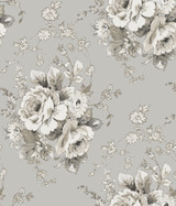 York Wallcoverings Heritage Rose Taupe Wallpaper Simply Farmhouse Covers about 56.4 square feet Unpasted 24-in repeat, straight match 20.5-in by 33-ft long roll - My Fabric Connection - York Wallcoverings Heritage Rose Taupe Wallpaper Simply Farmhouse Covers about 56.4 square feet Unpasted 24-in repeat, straight match 20.5-in by 33-ft long roll - My Fabric Connection -