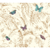 York Wallcoverings Papillon Gold Wallpaper Toile Resource Library Covers about 60.8 square feet Prepasted 24-in repeat, drop match 27-in by 27-ft long roll - My Fabric Connection - York Wallcoverings Papillon Gold Wallpaper Toile Resource Library Covers about 60.8 square feet Prepasted 24-in repeat, drop match 27-in by 27-ft long roll - My Fabric Connection -