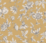 York Wallcoverings Passion Flower Toile Harvest Wallpaper Toile Resource Library Covers about 60.8 square feet Unpasted 25.25-in repeat, drop match 27-in by 27-ft long roll - My Fabric Connection - York Wallcoverings Passion Flower Toile Harvest Wallpaper Toile Resource Library Covers about 60.8 square feet Unpasted 25.25-in repeat, drop match 27-in by 27-ft long roll - My Fabric Connection -