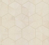 Ronald Redding Hexagram Wood Veneer Off White Wallpaper Traveler Covers about 72 square feet Unpasted 12-in repeat, straight match 36-in by 24-ft long roll - My Fabric Connection -