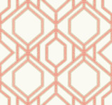 York Wallcoverings Sawgrass Trellis Coral Wallpaper Tropics Resource Library Covers about 60.8 square feet Prepasted 25.25-in repeat, straight match 27-in by 27-ft long roll - My Fabric Connection - York Wallcoverings Sawgrass Trellis Coral Wallpaper Tropics Resource Library Covers about 60.8 square feet Prepasted 25.25-in repeat, straight match 27-in by 27-ft long roll - My Fabric Connection -